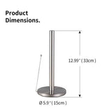 Stainless Steel Rust-Free Paper Towel Holder with Stable Round Base