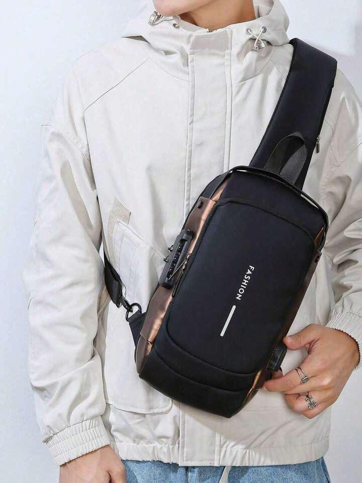 Anti-Theft Chest Cross Shoulder Bag with USB Charging and Water Resistance