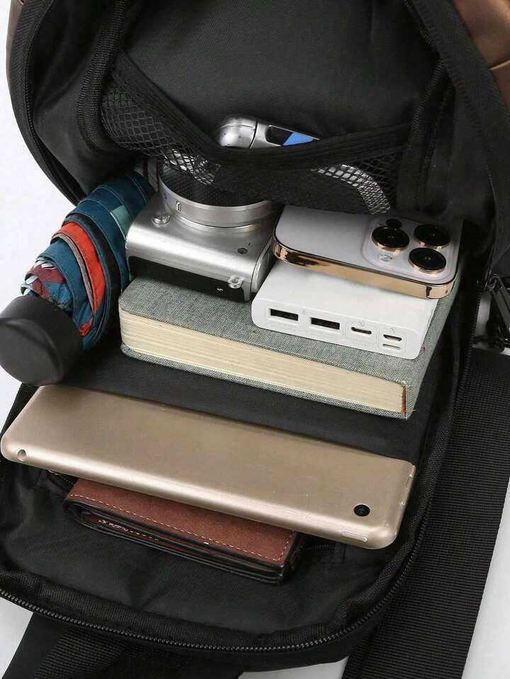 Anti-Theft Chest Cross Shoulder Bag with USB Charging and Water Resistance