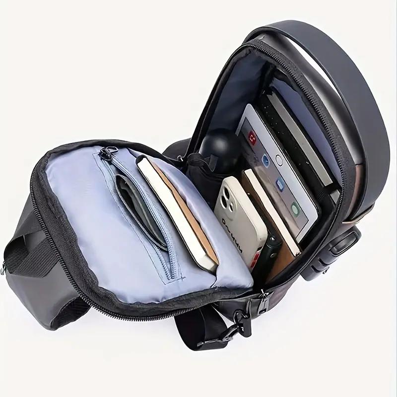 Anti-Theft Chest Cross Shoulder Bag with USB Charging and Water Resistance
