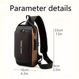 Anti-Theft Chest Cross Shoulder Bag with USB Charging and Water Resistance