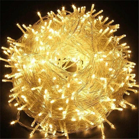 Christmas LED Lights 10 Meters - 100 Lights Warm White Waterproof Home Décor Light Ropes & Strings