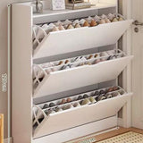 Bucket Flip Shoe Rack - White Double Layer 124x100x24cm (30-36 Pairs)