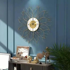 Antique Pendulum Wall Clock - Large Square Metal Frame Decorative Home Décor Wall Clocks