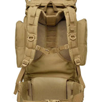 70L Outdoor Tactical Rucksack - Waterproof Oxford 900D with Metallic Frame Sports & Fitness Hiking Backpacks