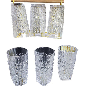Diamond Pattern Heavy Gauge Crystal Glass – Premium Thick Drinkware