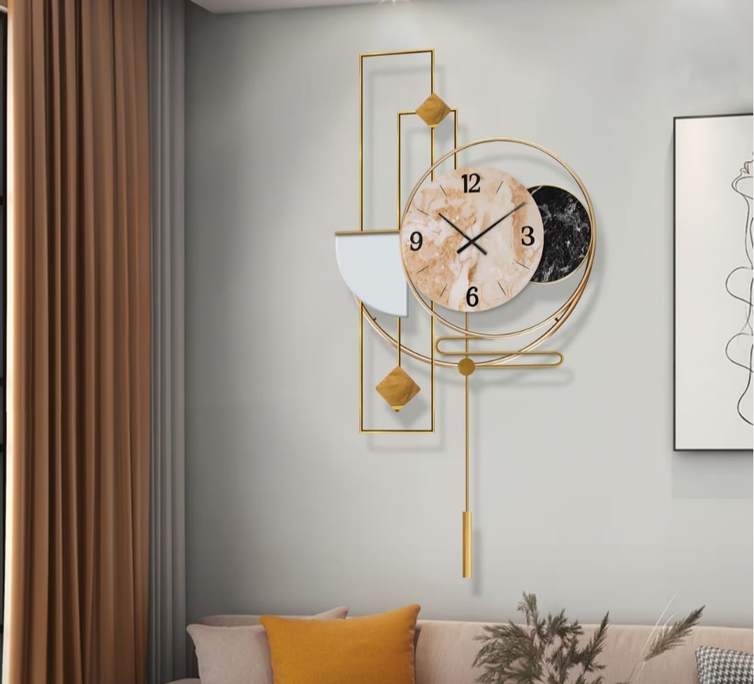 Luxury Decorative Wall Clock – Modern Minimalist Wall Hanging Clock (80×40cm)
