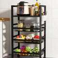 Multi-Layer Metallic Kitchen Storage Rack – Rolling Multi-Purpose Organizer with Lockable Wheels carts and islands Carts