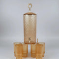 Quality Crystal Gold Glass Juice Dispenser Decanter Set Juice Dispenser Decanter Set Serving Pitchers & Carafes