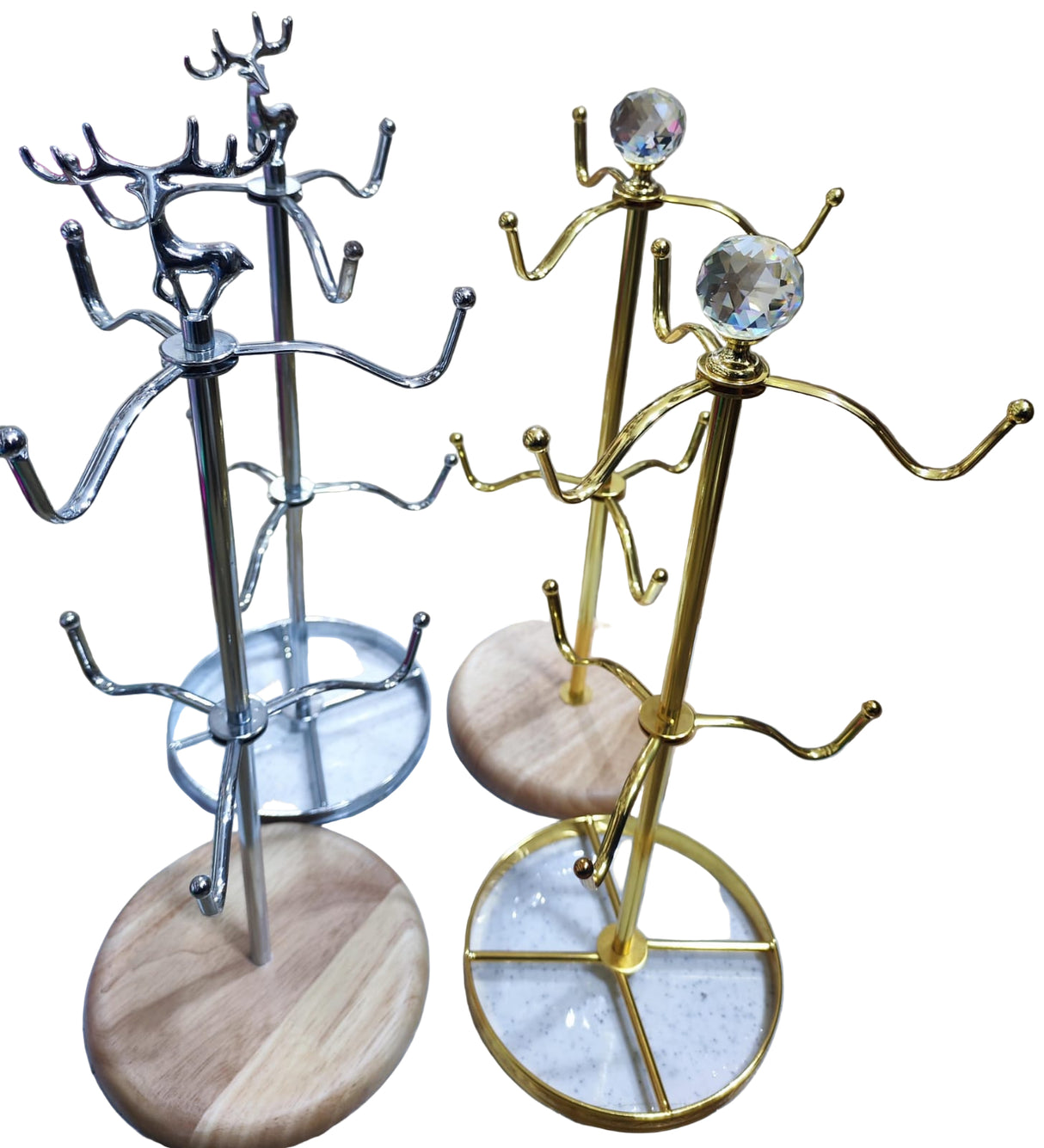 Metal Cup Racks – Golden & Silver Countertop Mug Holders