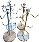 Metal Cup Racks – Golden & Silver Countertop Mug Holders