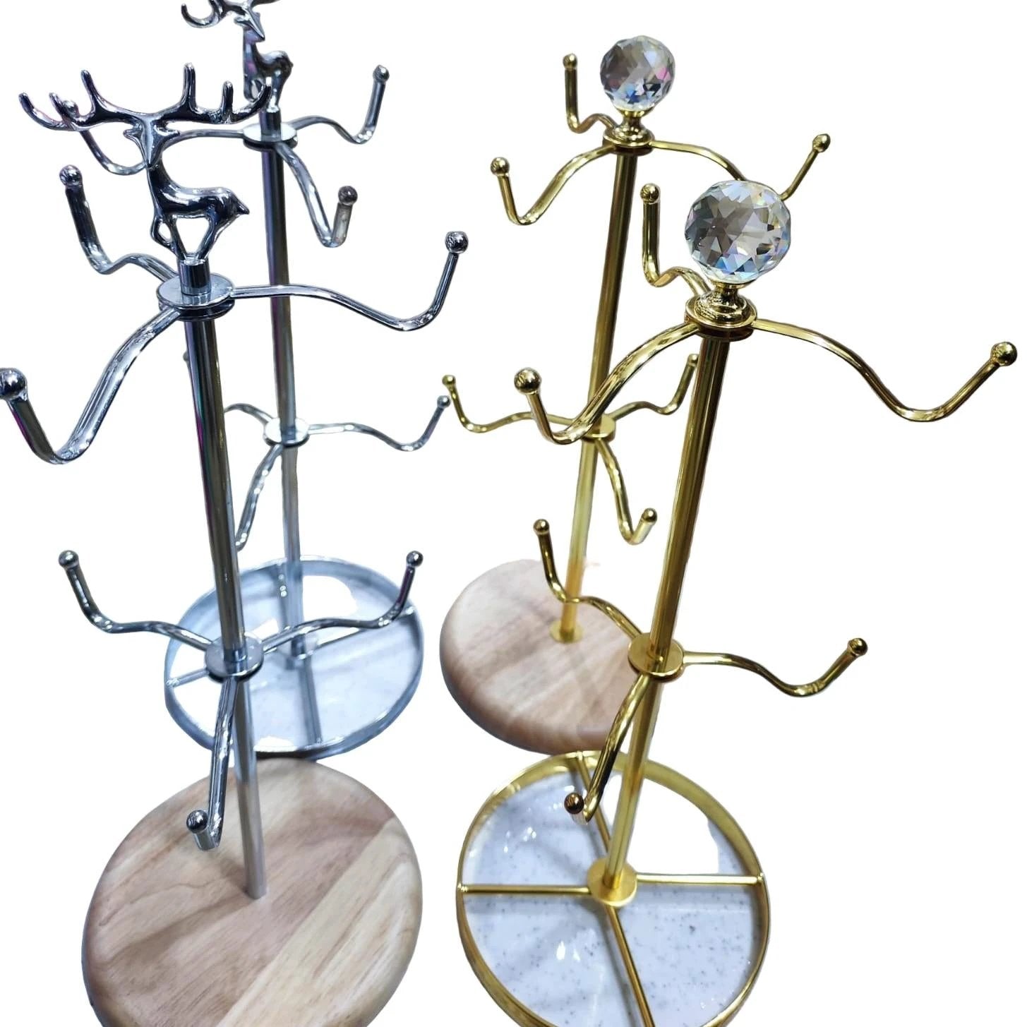 Metal Cup Racks – Golden & Silver Countertop Mug Holders