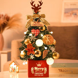 Desktop Christmas Tree with Accessories – 45cm Artificial Pine Tree with LED Lights and Décor