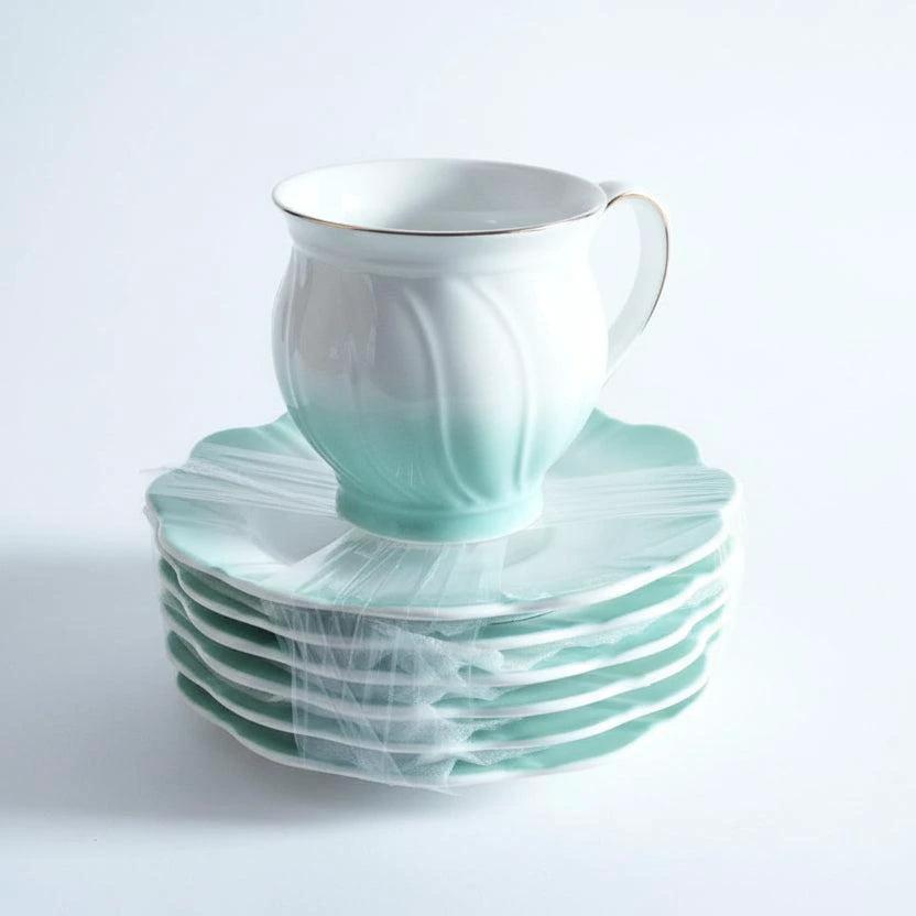 Bone China Cup and Saucer Set – 6pcs Premium Tea and Coffee Set (220ml) tea sets in table ware Coffee & Tea Sets