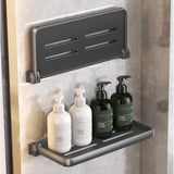 Foldable Aluminum Shower Rack – Space-Saving Wall Storage Shelf for Bathroom, RV & Travel
