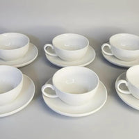 Ceramic White Cup and Saucer Set of 6 – Elegant Festive Tableware cup and saucer Tea Sets