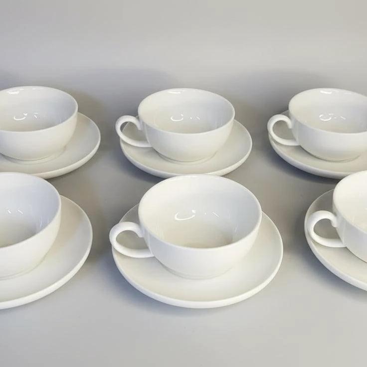 Ceramic White Cup and Saucer Set of 6 – Elegant Festive Tableware cup and saucer Tea Sets
