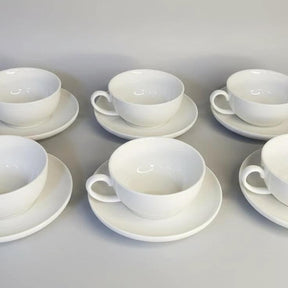 Ceramic White Cup and Saucer Set of 6 – Elegant Festive Tableware cup and saucer Tea Sets