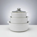 White Ceramic Serving Bowls - Set of 3 Pieces Serving Bowls Serveware