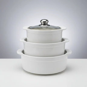 White Ceramic Serving Bowls - Set of 3 Pieces Serving Bowls Serveware