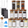 18PCS Glass Storage Jars Set - 12 Jars with Funnel, Pen, Stickers & Brush Home & Garden Food Storage Containers