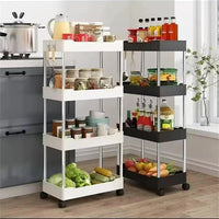 4 Tier Multipurpose Storage Rack with Wheels Home & Garden Carts