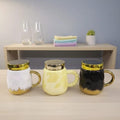 King and Queen Designer Mugs - Luxury Gold Accent Kitchenware Mugs