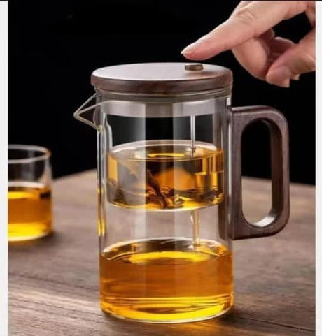 One Press Glass Infuser Tea Pot Kitchenware Teapots