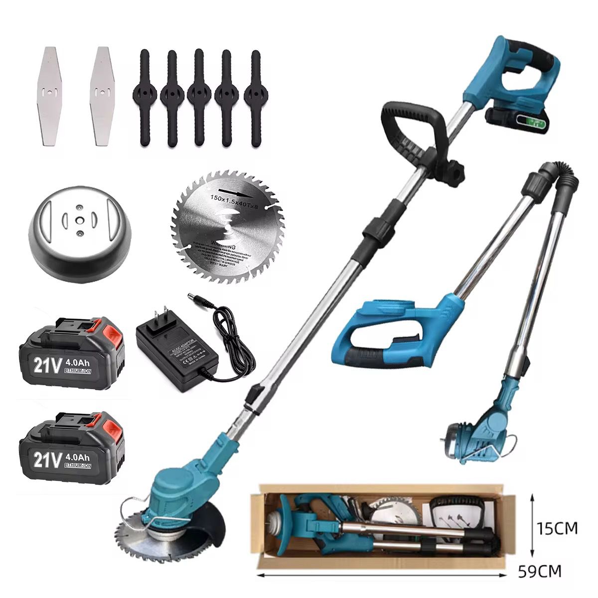 Foldable Cordless Lawn Mower with Wheels