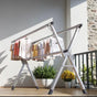Stainless Steel Retractable Double Tier Folding Rust Resistant Clothing Drying Rack Home & Living Drying Racks
