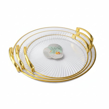 3pcs Elegant Acrylic Fruit Tray Set Kitchenware Serving Trays