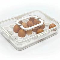 Luxurious Hard Acrylic Stylish Egg Holder with Handles Kitchen & Dining Food Storage Containers