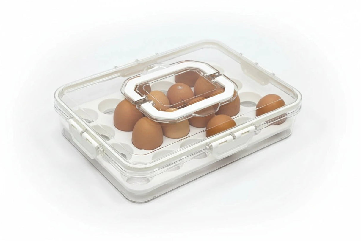 Luxurious Hard Acrylic Stylish Egg Holder with Handles Kitchen & Dining Food Storage Containers