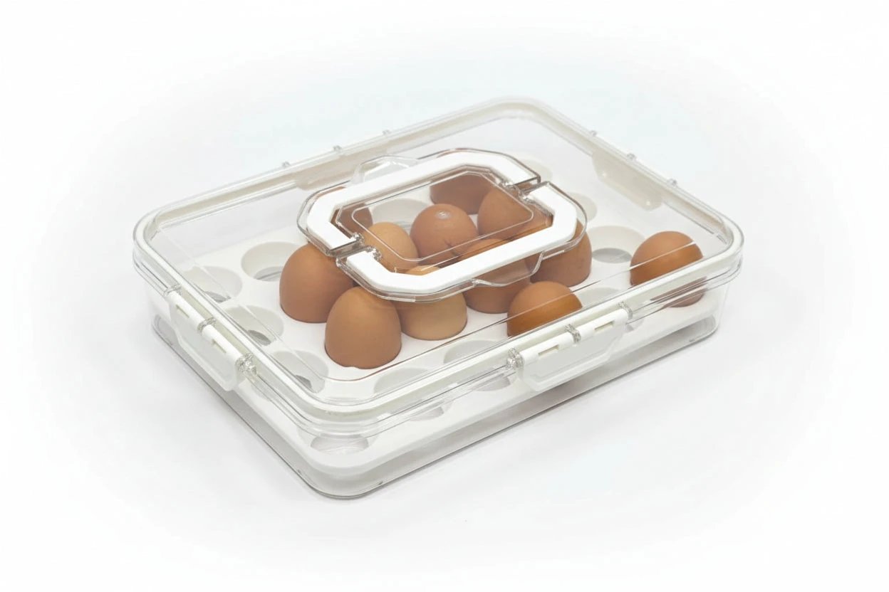 Luxurious Hard Acrylic Stylish Egg Holder with Handles Kitchen & Dining Food Storage Containers