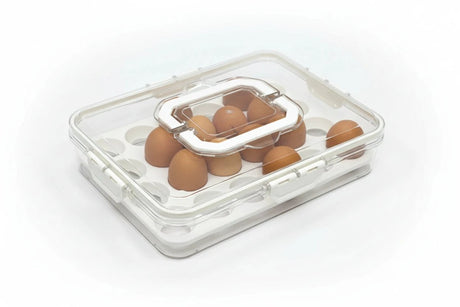 Luxurious Hard Acrylic Stylish Egg Holder with Handles Kitchen & Dining Food Storage Containers