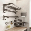 Multifunctional Aluminum Bath Towel Shelf Storage Rack Set Bathroom Accessories Towel Racks