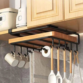 Kitchen Cabinet Under Shelf Double-layer Storage Rack - Black Kitchen & Dining Kitchen Organizers