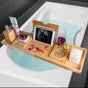 Expandable Bamboo Bathtub Caddy Tray & Breakfast Bed Table Bath & Bedroom Accessories Bathtub Caddies