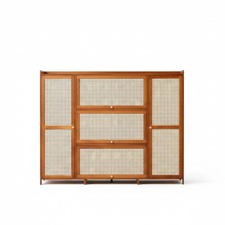 26 Pairs Wooden Bamboo Shoe Cabinet - Black & Brown Furniture Storage Cabinets & Lockers