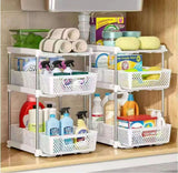2 Piece Multifunctional Pull Out Rack Stainless Steel Non-Rust Organizer Home & Garden Household Storage Caddies