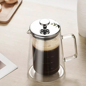 Double Walled Borosilicate French Press Coffee Maker 650ml Heat Resistant Kitchen & Dining French Presses