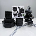 24 Piece Black Dinner Set - Serves 6 Kitchen & Dining Dinnerware Sets