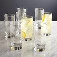 Highball Drinking Glass Set Clear Tall Beverage Glasses Kitchen & Dining Drinkware Sets