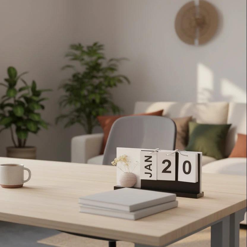 Table Top Decor Date Stand Calendar Desk Organizer Home & Garden Desk Calendars