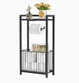 Black Metal Toilet Paper Holder with Storage Shelf Wall-Mounted Home & Garden Toilet Paper Holders