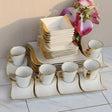 Gold Unique 30-Piece Dinner Set 6 Plates 6 Side Plates 6 Bowls 6 Cups 6 Saucers Kitchen & Dining Dinnerware Sets