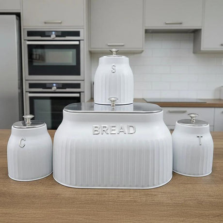 Elegant Bread Storage Bin with 3pcs Canisters Set Kitchen & Dining Bread Boxes & Bags