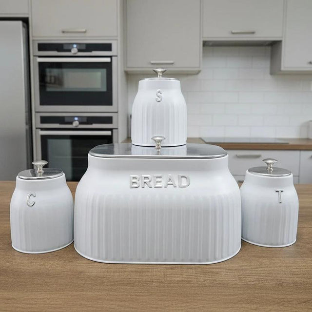 Elegant Bread Storage Bin with 3pcs Canisters Set Kitchen & Dining Bread Boxes & Bags