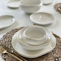 27-Piece Elegant European Porcelain Dinner Set 6 Plates 6 Side Plates 6 Salad Bowls 6 Soup Bowls Salt Shakers Platter Kitchen & Dining Dinnerware Sets