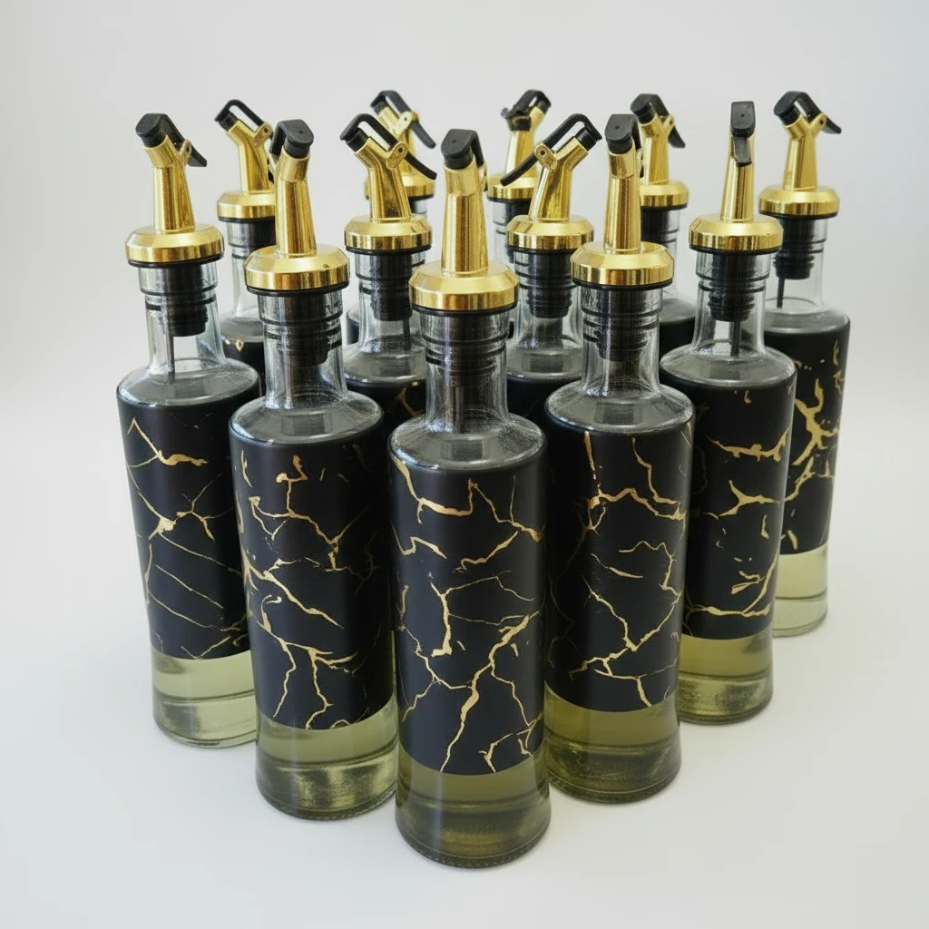 500ml Marble Oil Jar - Marble White & Black Kitchen & Dining Oil Dispensers